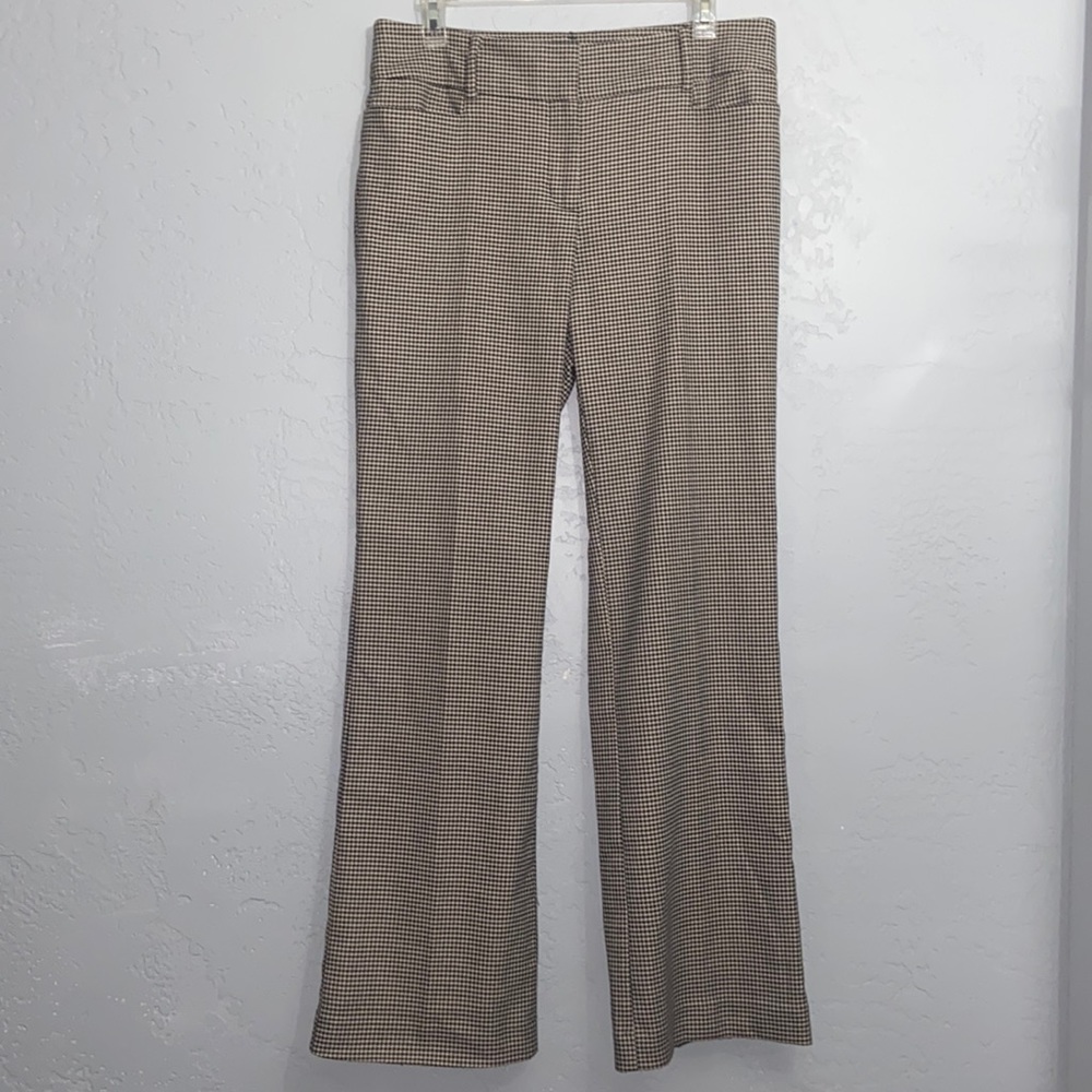 LOFT Outlet Houndstooth Flat Front Dress Trousers Pockets Size 8